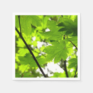 Mapelbladeren met regendruppels servet