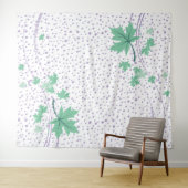 Mapelbladeren, mint- en lavendepolka-stippen wandkleed (In Situ (horizontaal))