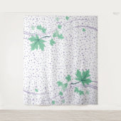 Mapelbladeren, mint- en lavendepolka-stippen wandkleed (Voorkant)