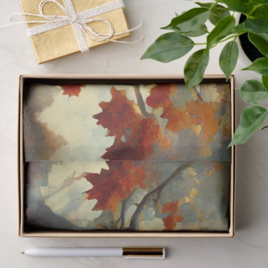 Mapelbomen in herfst schilderen tissuepapier (Geschenk)