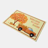 Mapelboom en vrachtwagen gevuld met bladeren - Lan Deurmat (Schuin)