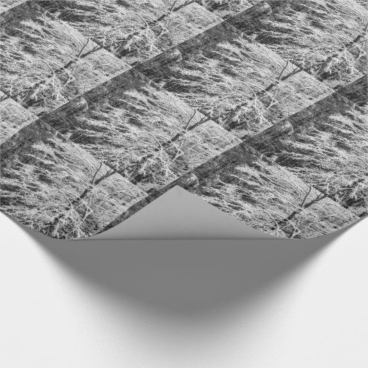 Mapelboom in sneeuw cadeaupapier (Hoek)