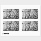 Mapelboom in sneeuw rechthoekige sticker (Vel)