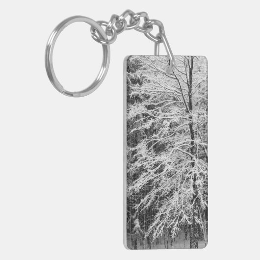 Mapelboom in sneeuw sleutelhanger (Voorkant Links)