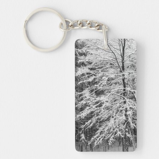 Mapelboom in sneeuw sleutelhanger (Voorkant)