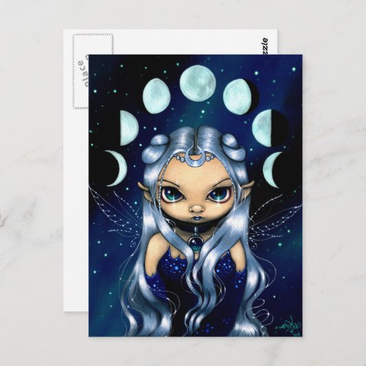 "Mapje van het Briefkaart van de Veranderende Maan (Voorkant / Achterkant)