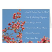 Mapkaart, Tulp Magnolia Tree met Love Verse (Voorkant Horizontaal)