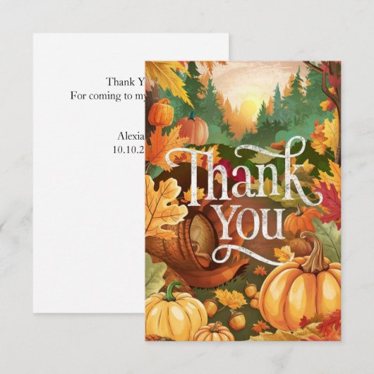  Maple Autumn Herfst Bedankkaart (Voorkant / Achterkant)