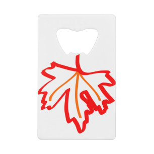 Maple Autumn Herfst Leaf Oranje Red Creditkaart Flessenopener