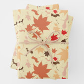 Maple autumn leaves inpakpapier vel (In situ)