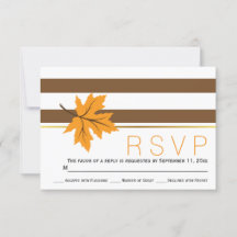 Maple bladeren en bruine strepen vallen bruiloft R