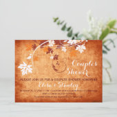 Maple bladeren sinaasappel herfst bruiloft koppels kaart (Staand voorkant)