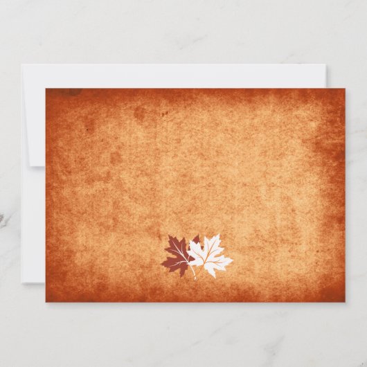 Maple bladeren sinaasappel herfst bruiloft koppels kaart (Achterkant)