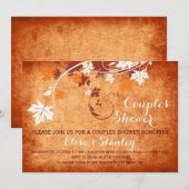 Maple bladeren sinaasappel herfst bruiloft koppels kaart (Voorkant / Achterkant)