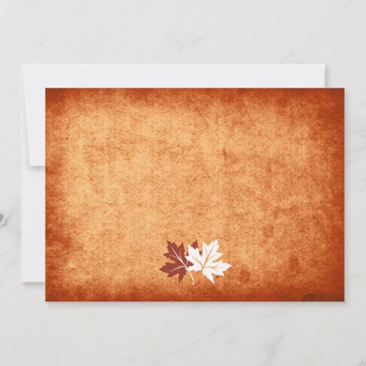 Maple bladeren sinaasappel herfst bruiloft vrijgez kaart (Achterkant)