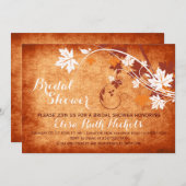 Maple bladeren sinaasappel herfst bruiloft vrijgez kaart (Voorkant / Achterkant)