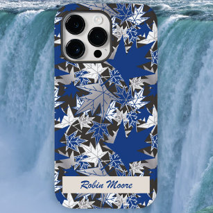 Maple Blauw op een Koolsteenachtergrond Case-Mate iPhone 14 Pro Max Hoesje