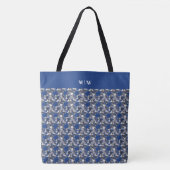 Maple Blauw op een Koolsteenachtergrond Tote Bag (Voorkant)