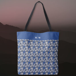 Maple Blauw op een Koolsteenachtergrond Tote Bag