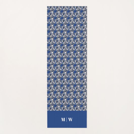 Maple Blauw op een Koolsteenachtergrond Yogamat (Voorkant)