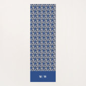 Maple Blauw op een Koolsteenachtergrond Yogamat (Achterkant)