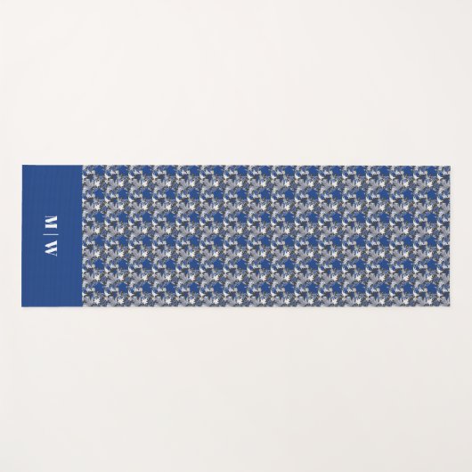 Maple Blauw op een Koolsteenachtergrond Yogamat (Voorkant (horizontaal))