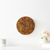 Maple Burlwood Natuur Tree Hood Effect Clock Ronde Klok (Huis)