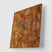 Maple Burlwood Natuur Tree Hood Effect Clock Vierkante Klok (Hoek)