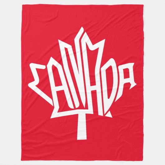 Maple CANADA TEXT FLAG LOGO BY MASANSER PIXELAT Fleece Deken (Voorkant)