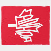 Maple CANADA TEXT FLAG LOGO BY MASANSER PIXELAT Fleece Deken (Voorkant (Horizontaal))
