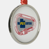 Maple Canyon-klimmer Carabiner Metalen Ornament (Rechts)