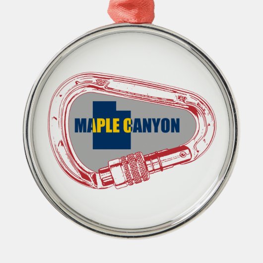 Maple Canyon-klimmer Carabiner Metalen Ornament (Voorkant)