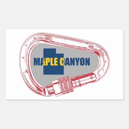 Maple Canyon-klimmer Carabiner Rechthoekige Sticker (Voorkant)