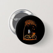 Maple Cat Bike Leaf Herfst Hallo Ronde Button 5,7 Cm (Voorkant /achterkant)