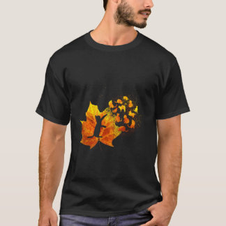 Maple Cat Leaf Herfst Hallo Autumn Funny Cat Kitte T-shirt