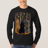 Maple Cat Leaf Herfst Hallo Autumn Funny Kat T-shirt (Voorkant)