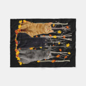 Maple Cat Leaf Herfst Hallo Kat Fleece Deken (Voorkant (Horizontaal))