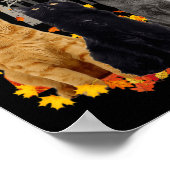 Maple Cat Leaf Herfst Hallo Kat Poster (Hoek)