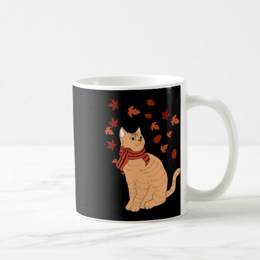 Maple Cat Leaf Herfst Hallo Koffiemok (Rechts)