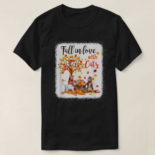 Maple Cat Leaf Herfst Hallo najaar T-shirt (Design voorkant)