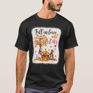 Maple Cat Leaf Herfst Hallo najaar T-shirt