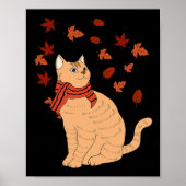 Maple Cat Leaf Herfst Hallo Poster (Voorkant)