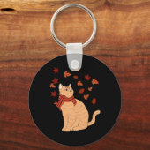 Maple Cat Leaf Herfst Hallo Sleutelhanger (Voorkant)