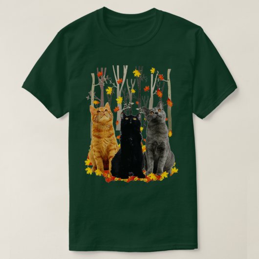 Maple Cat Leaf Herfst T-shirt herfst Season Funny (Design voorkant)