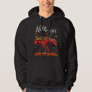 Maple Chicken Leaf Herfst Autumn Red Truck Hoodie