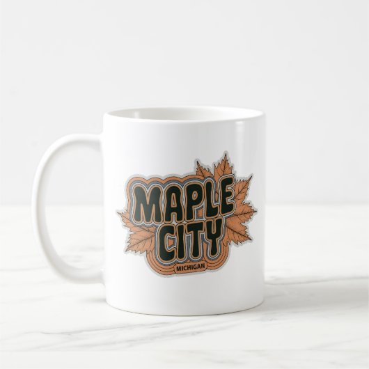 Maple City 70s Retro Michigan  Koffie Mok (Links)