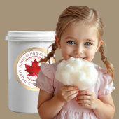 Maple Cotton Candy Gold Border Red Maple Leaf Ronde Sticker