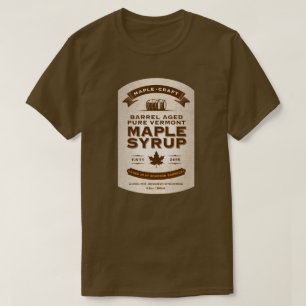 Maple Craft Bourbon Barrel Aged Maple Syrup Label T-shirt