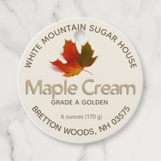 Maple Cream Maple Syrup productetiket Label (Voorkant)
