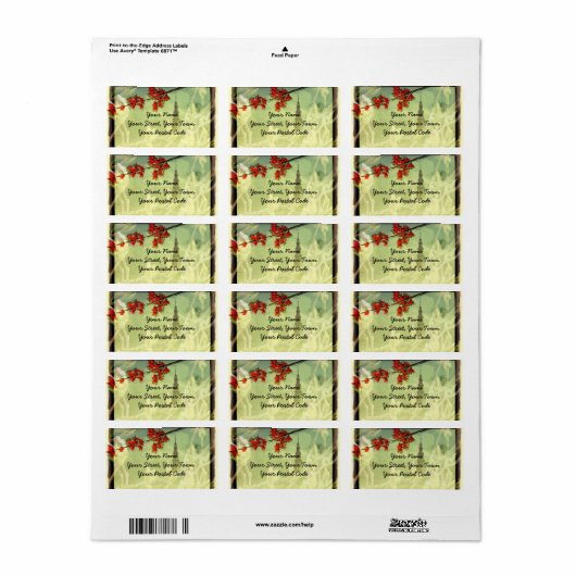 Maple en Magnolia Blossom Etiket (Full Sheet)